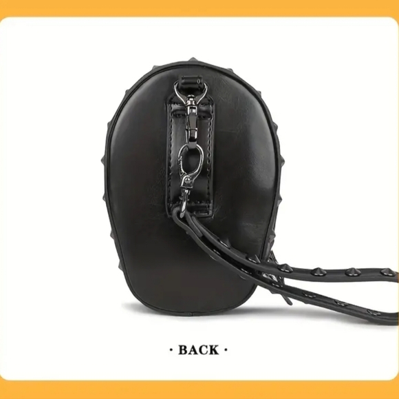 2024 Unique Skull-Shaped Zipper Wallet with Rivets Decor and Steampunk Dary - Picture 4 of 9